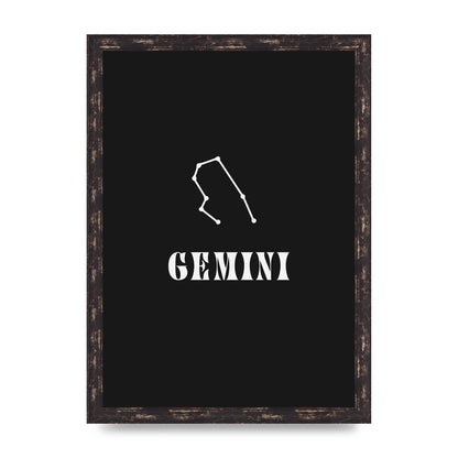 Minimalist Horoscope Star Sign Series Gemini Printed Poster - A3 framed