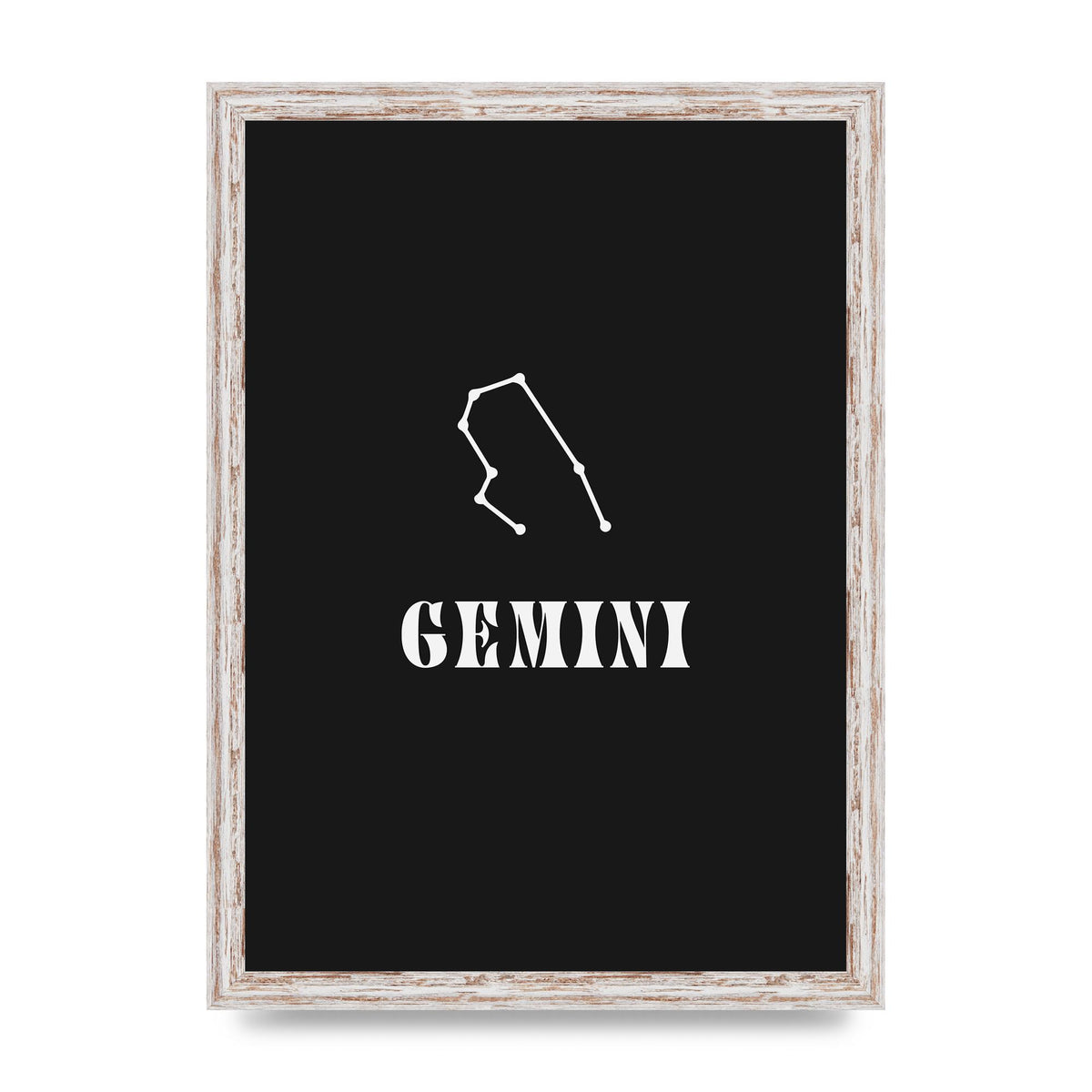Minimalist Horoscope Star Sign Series Gemini Printed Poster - A3 framed