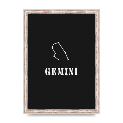 Minimalist Horoscope Star Sign Series Gemini Printed Poster - A3 framed