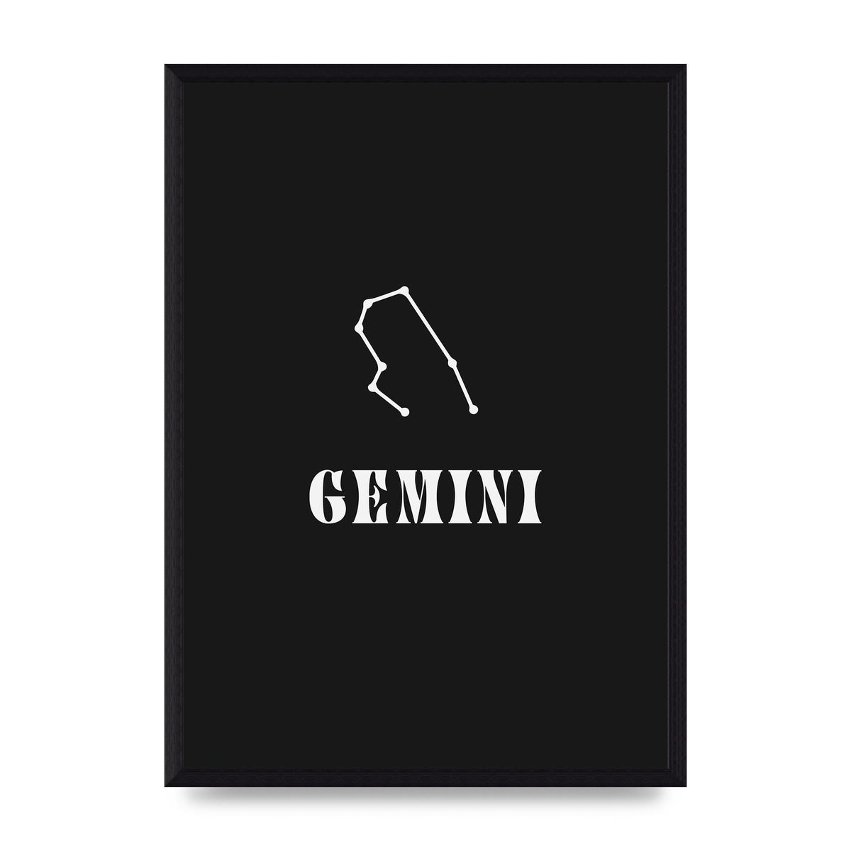 Minimalist Horoscope Star Sign Series Gemini Printed Poster - A3 framed