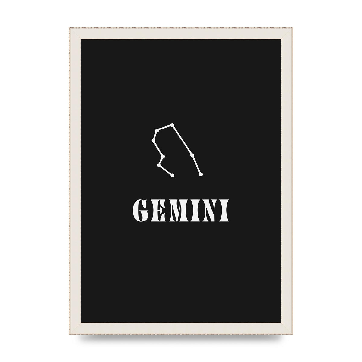 Minimalist Horoscope Star Sign Series Gemini Printed Poster - A3 framed