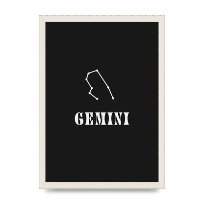 Minimalist Horoscope Star Sign Series Gemini Printed Poster - A3 framed