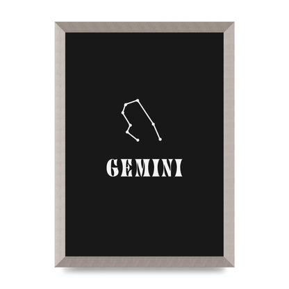 Minimalist Horoscope Star Sign Series Gemini Printed Poster - A3 framed