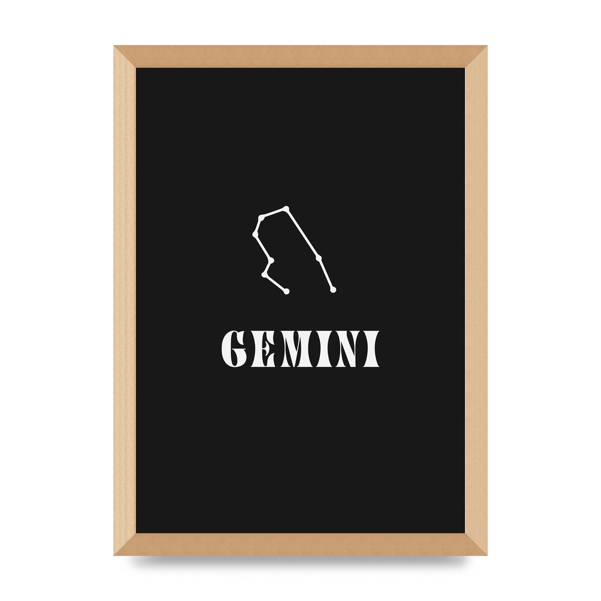 Minimalist Horoscope Star Sign Series Gemini Printed Poster - A3 framed