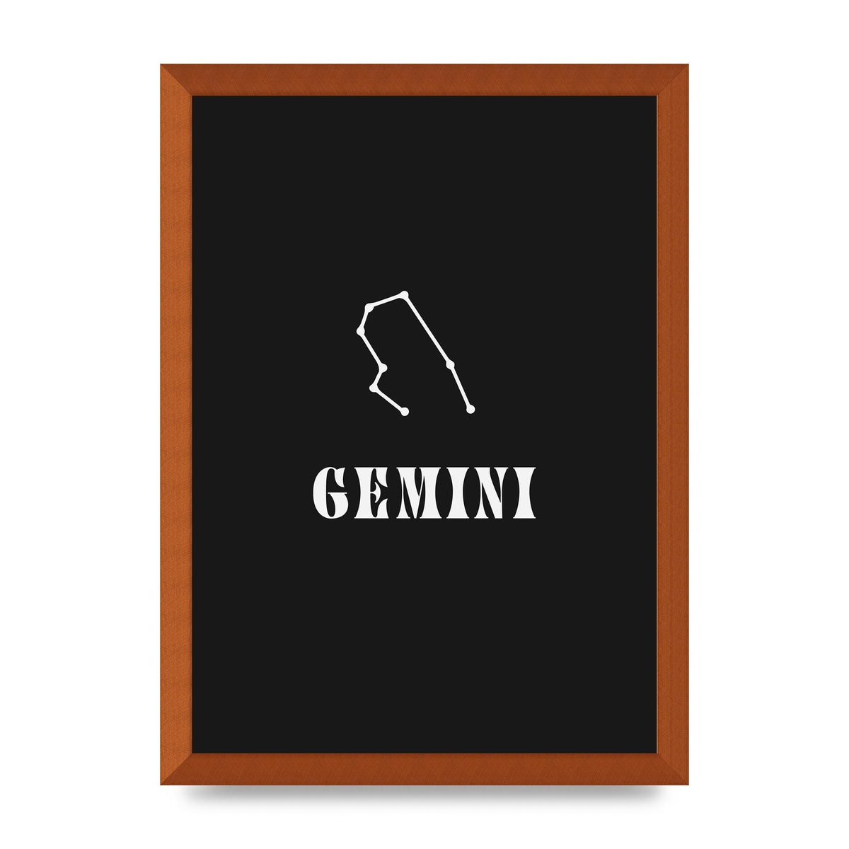 Minimalist Horoscope Star Sign Series Gemini Printed Poster - A3 framed