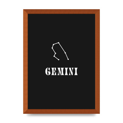 Minimalist Horoscope Star Sign Series Gemini Printed Poster - A3 framed
