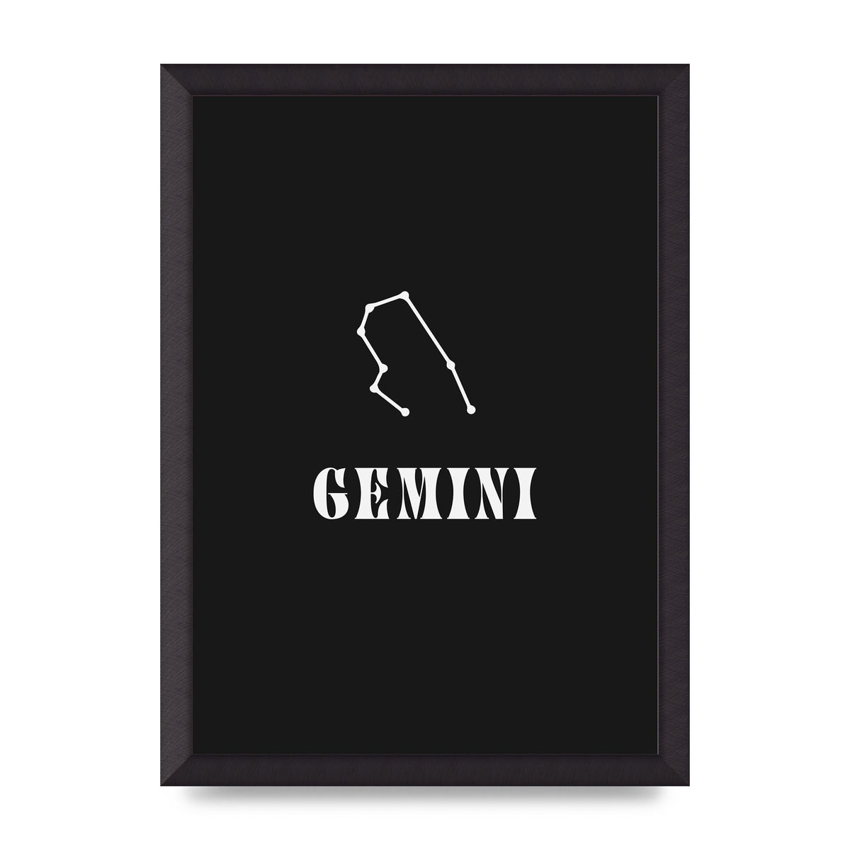 Minimalist Horoscope Star Sign Series Gemini Printed Poster - A3 framed