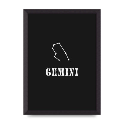 Minimalist Horoscope Star Sign Series Gemini Printed Poster - A3 framed