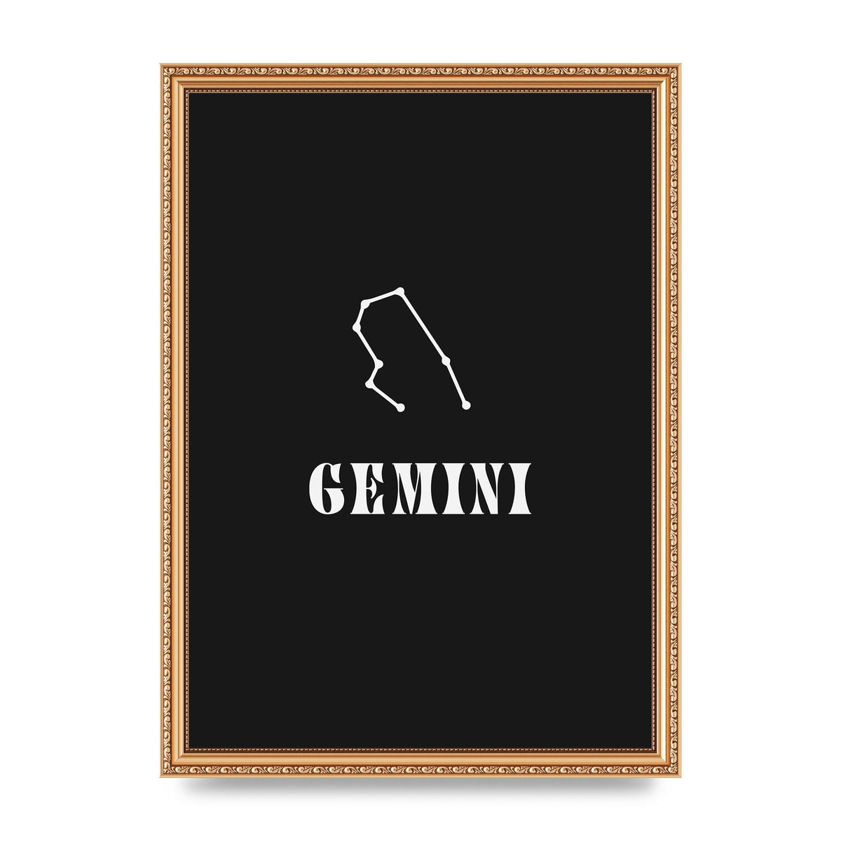 Minimalist Horoscope Star Sign Series Gemini Printed Poster - A3 framed