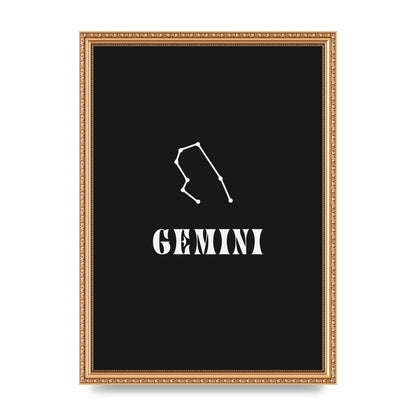 Minimalist Horoscope Star Sign Series Gemini Printed Poster - A3 framed