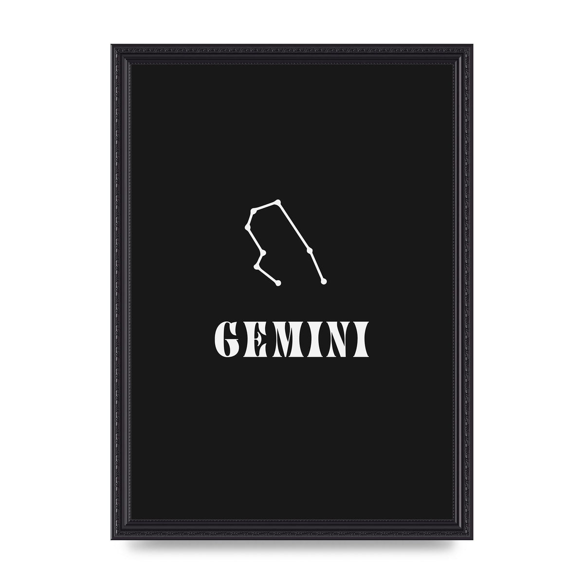 Minimalist Horoscope Star Sign Series Gemini Printed Poster - A3 framed