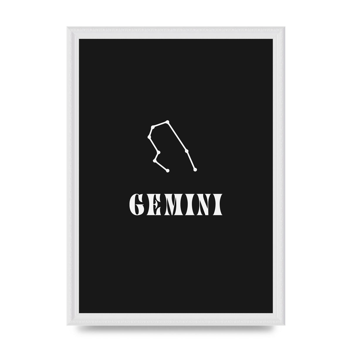 Minimalist Horoscope Star Sign Series Gemini Printed Poster - A3 framed