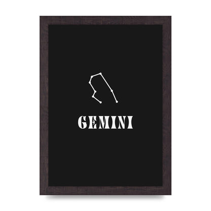 Minimalist Horoscope Star Sign Series Gemini Printed Poster - A4 framed