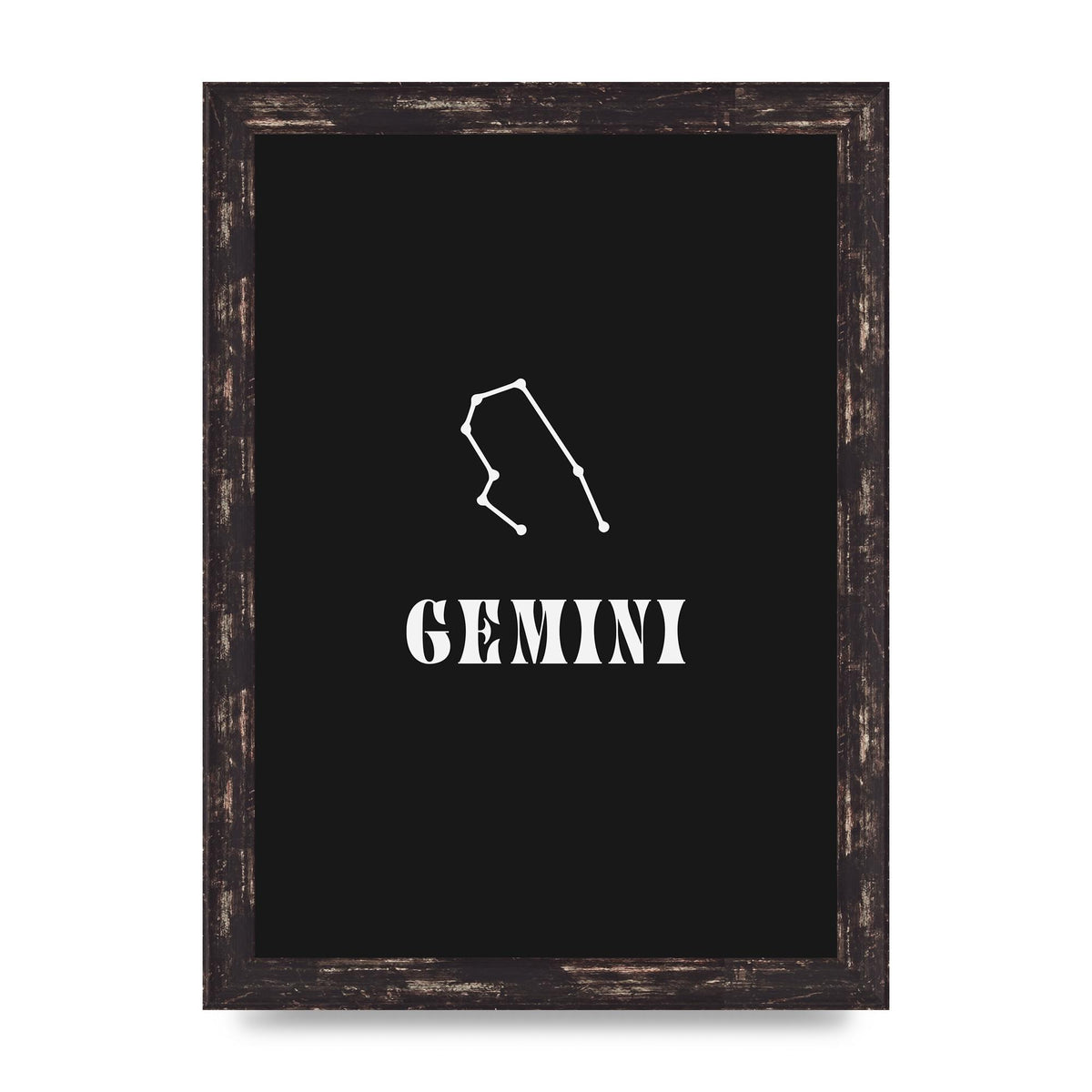 Minimalist Horoscope Star Sign Series Gemini Printed Poster - A4 framed