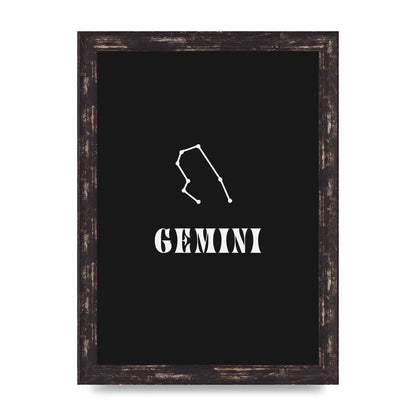 Minimalist Horoscope Star Sign Series Gemini Printed Poster - A4 framed