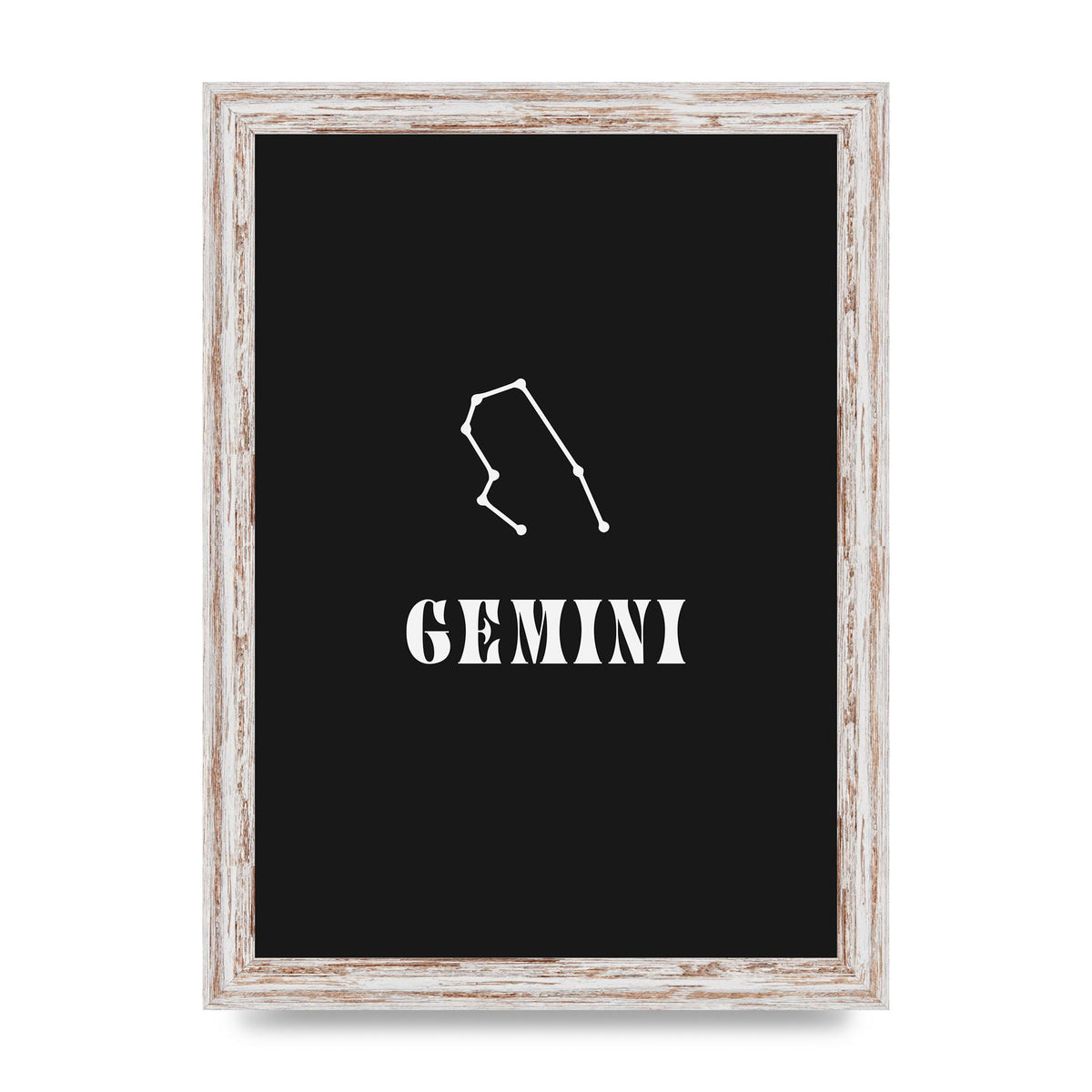Minimalist Horoscope Star Sign Series Gemini Printed Poster - A4 framed