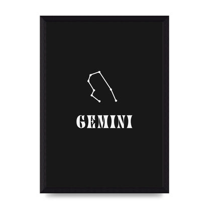 Minimalist Horoscope Star Sign Series Gemini Printed Poster - A4 framed