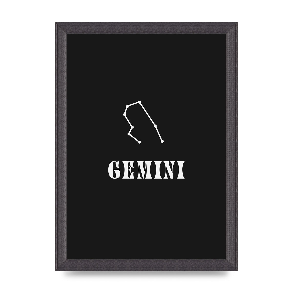 Minimalist Horoscope Star Sign Series Gemini Printed Poster - A4 framed