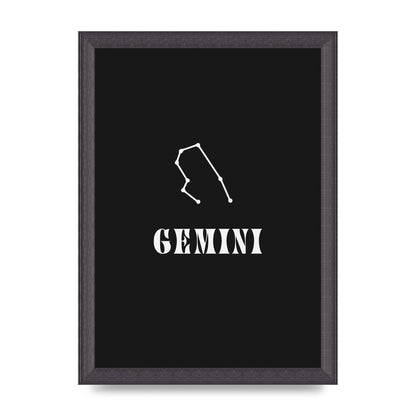 Minimalist Horoscope Star Sign Series Gemini Printed Poster - A4 framed