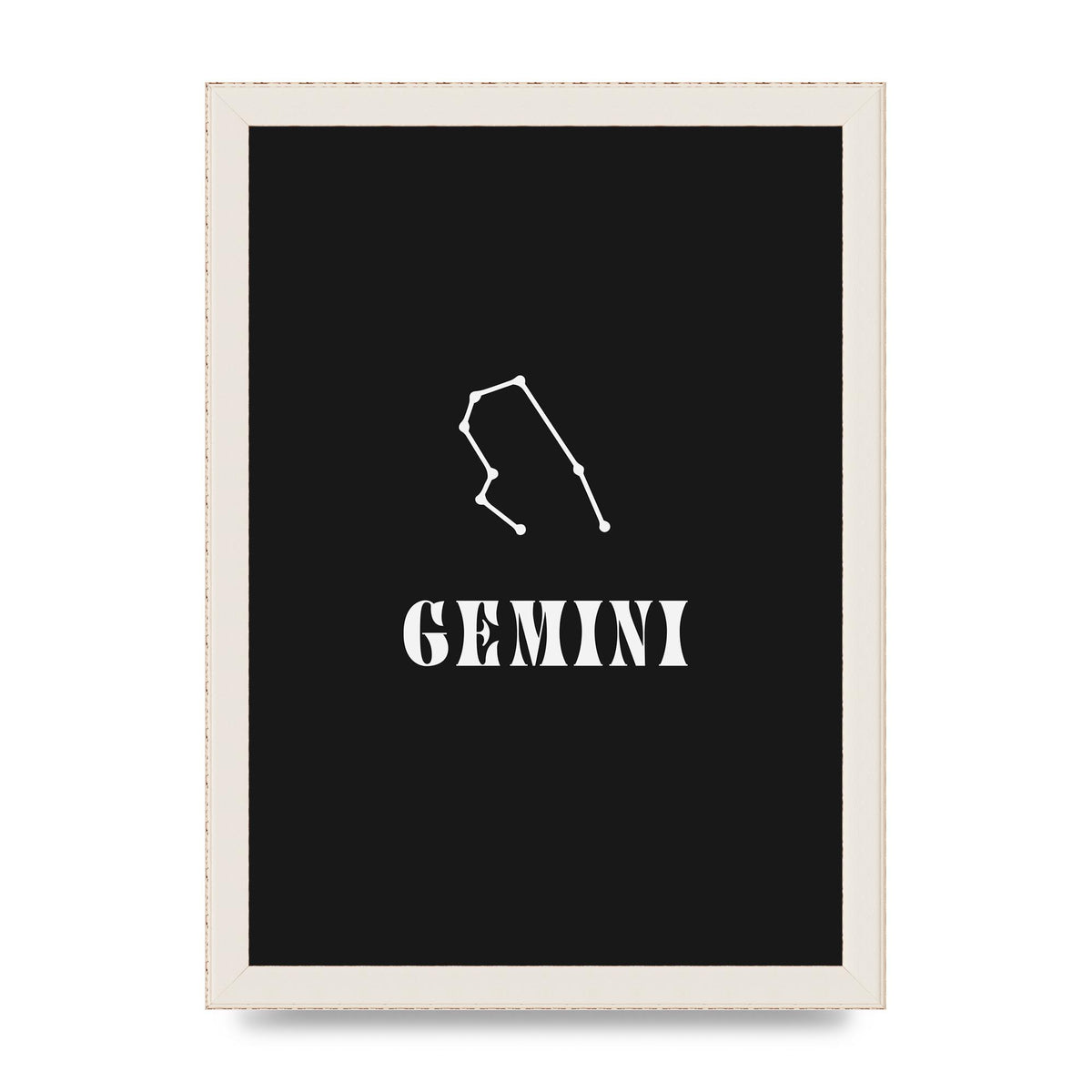 Minimalist Horoscope Star Sign Series Gemini Printed Poster - A4 framed