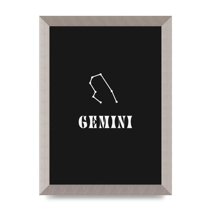Minimalist Horoscope Star Sign Series Gemini Printed Poster - A4 framed