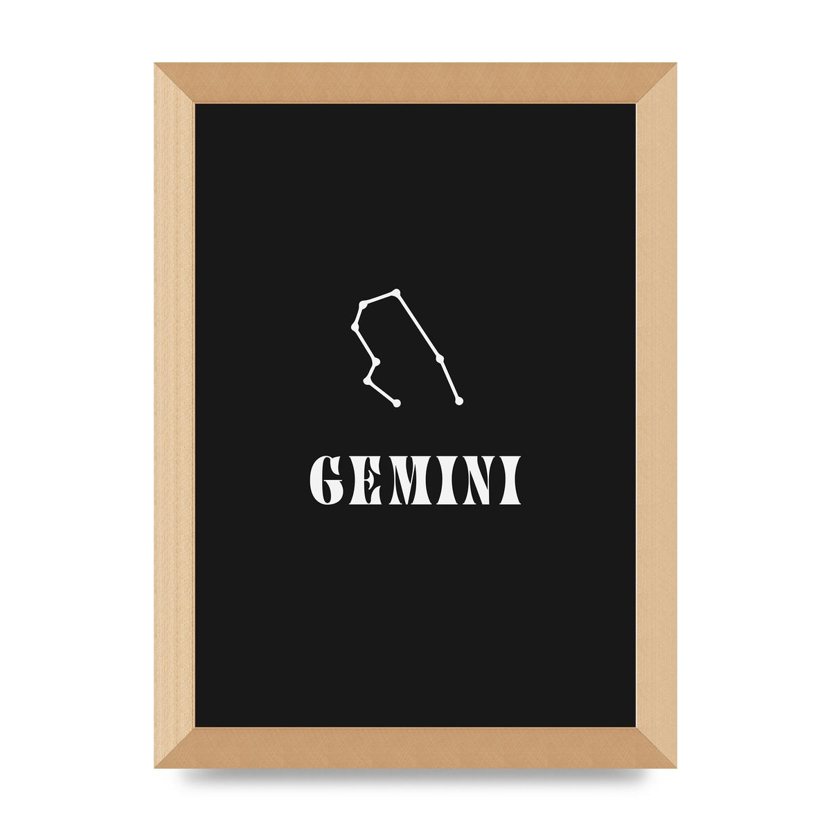 Minimalist Horoscope Star Sign Series Gemini Printed Poster - A4 framed