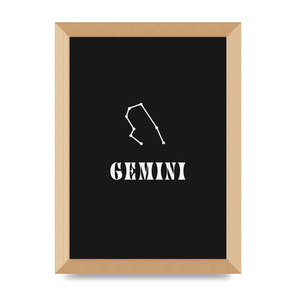 Minimalist Horoscope Star Sign Series Gemini Printed Poster - A4 framed