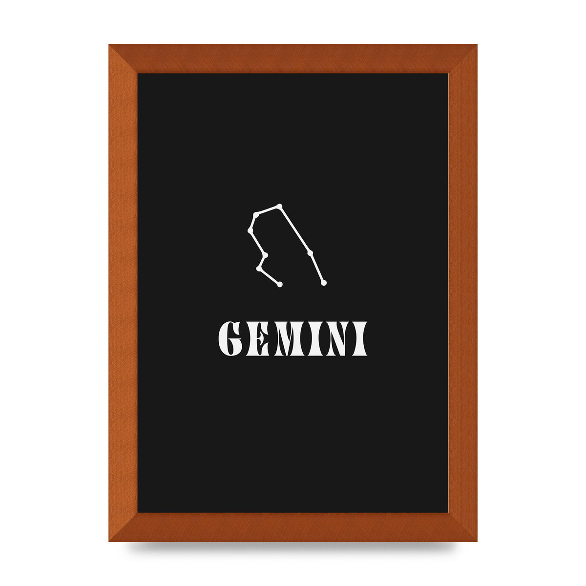 Minimalist Horoscope Star Sign Series Gemini Printed Poster - A4 framed