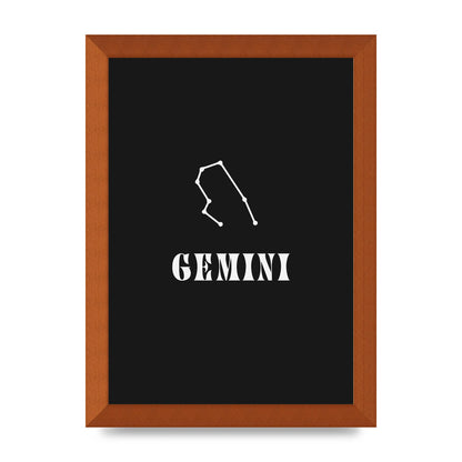 Minimalist Horoscope Star Sign Series Gemini Printed Poster - A4 framed