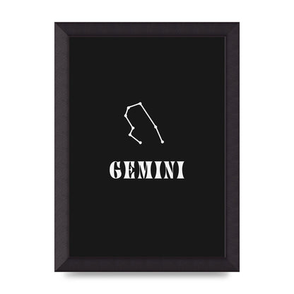 Minimalist Horoscope Star Sign Series Gemini Printed Poster - A4 framed