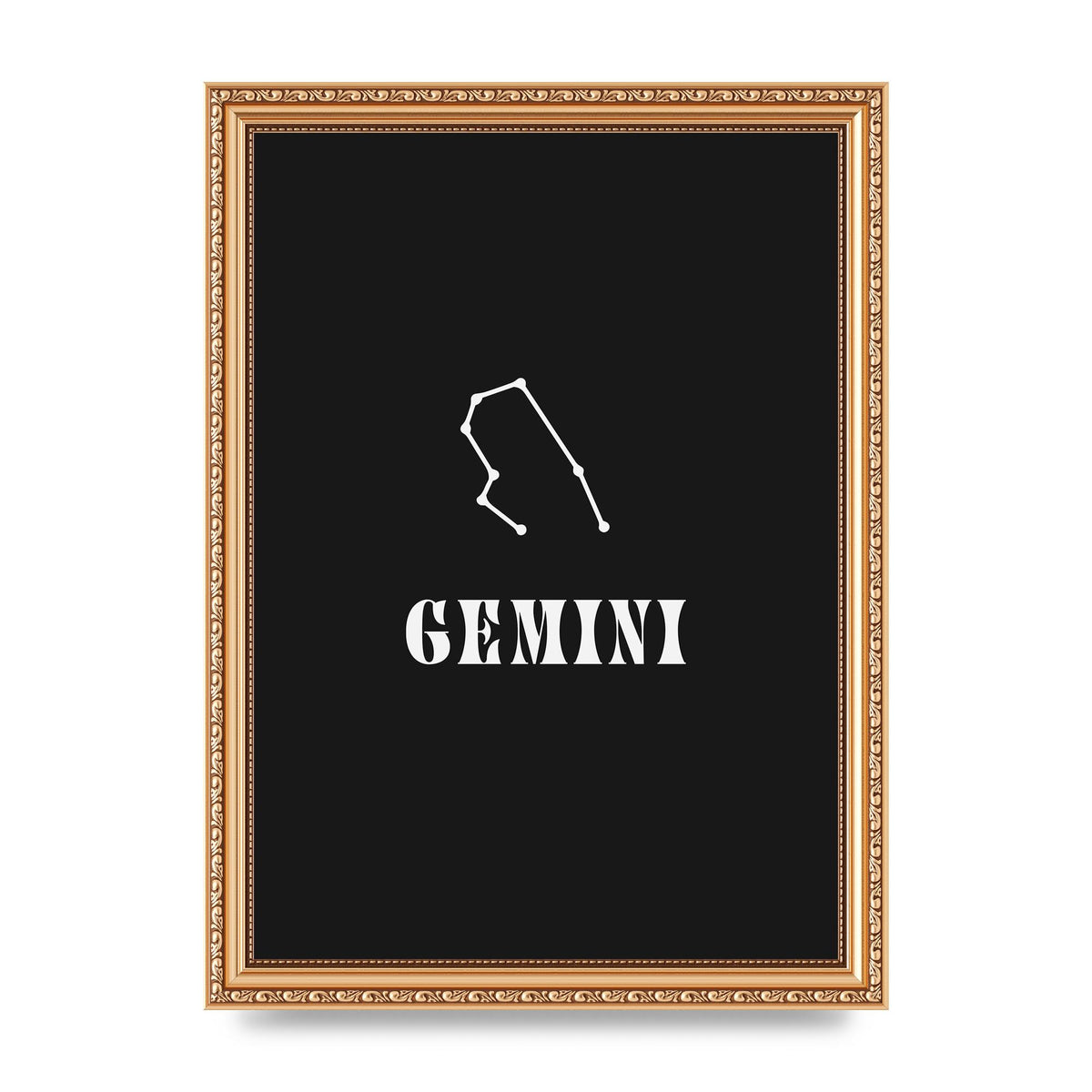 Minimalist Horoscope Star Sign Series Gemini Printed Poster - A4 framed