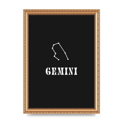 Minimalist Horoscope Star Sign Series Gemini Printed Poster - A4 framed