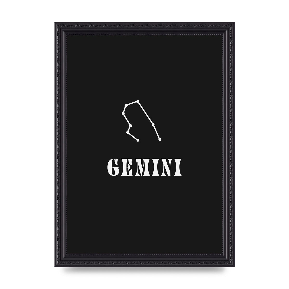 Minimalist Horoscope Star Sign Series Gemini Printed Poster - A4 framed