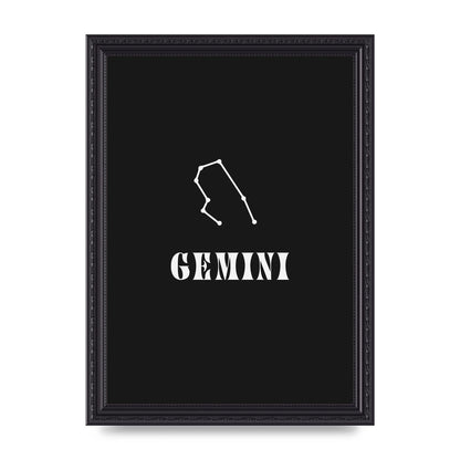 Minimalist Horoscope Star Sign Series Gemini Printed Poster - A4 framed