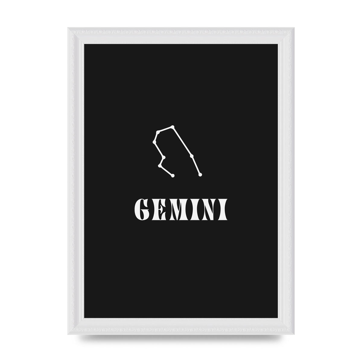 Minimalist Horoscope Star Sign Series Gemini Printed Poster - A4 framed
