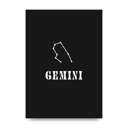 Minimalist Horoscope Star Sign Series Gemini Printed Poster - unframed print