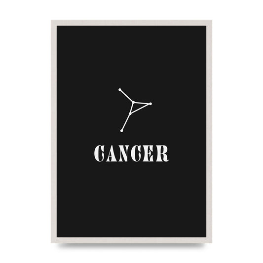 Minimalist Horoscope Star Sign Series Cancer Wall Art - A2 framed
