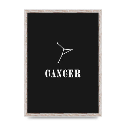 Minimalist Horoscope Star Sign Series Cancer Wall Art - A2 framed
