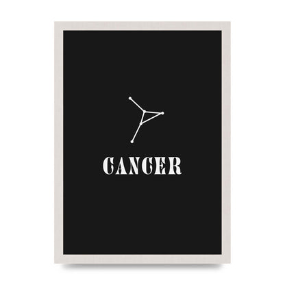 Minimalist Horoscope Star Sign Series Cancer Wall Art - A3 framed