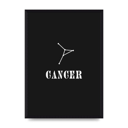 Minimalist Horoscope Star Sign Series Cancer Wall Art - A3 framed