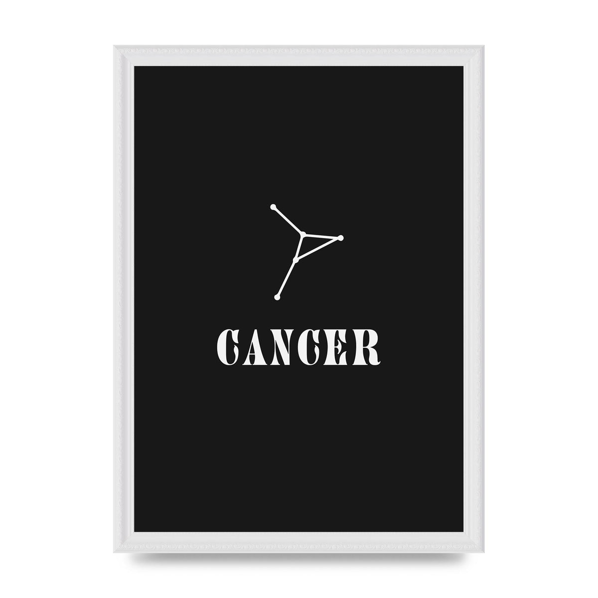 Minimalist Horoscope Star Sign Series Cancer Wall Art - A3 framed