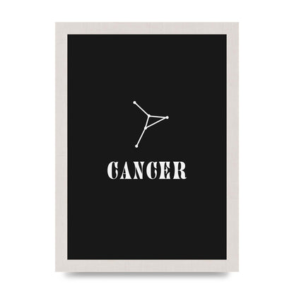 Minimalist Horoscope Star Sign Series Cancer Wall Art - A4 framed