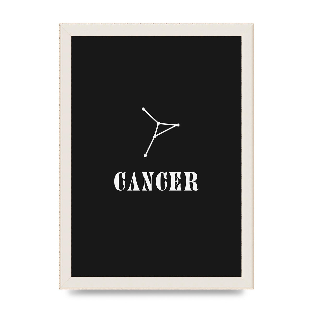 Minimalist Horoscope Star Sign Series Cancer Wall Art - A4 framed