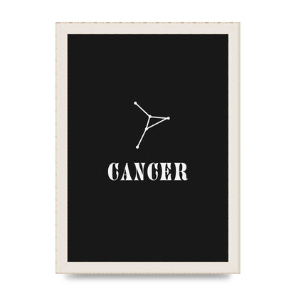 Minimalist Horoscope Star Sign Series Cancer Wall Art - A4 framed