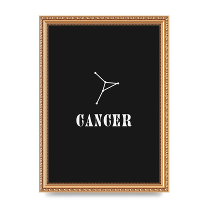 Minimalist Horoscope Star Sign Series Cancer Wall Art - A4 framed