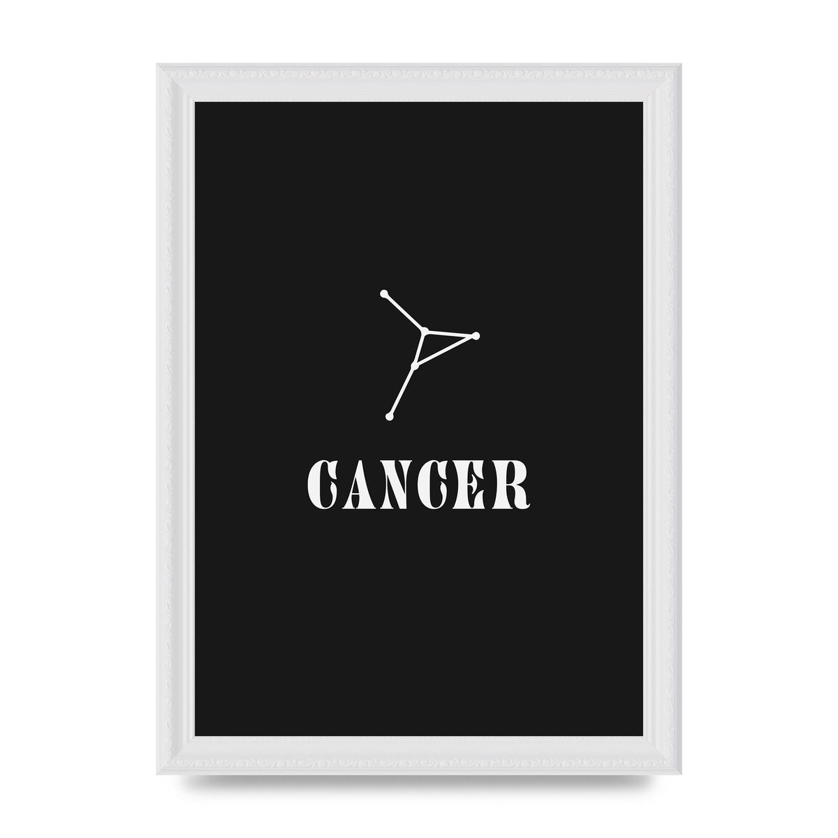 Minimalist Horoscope Star Sign Series Cancer Wall Art - A4 framed