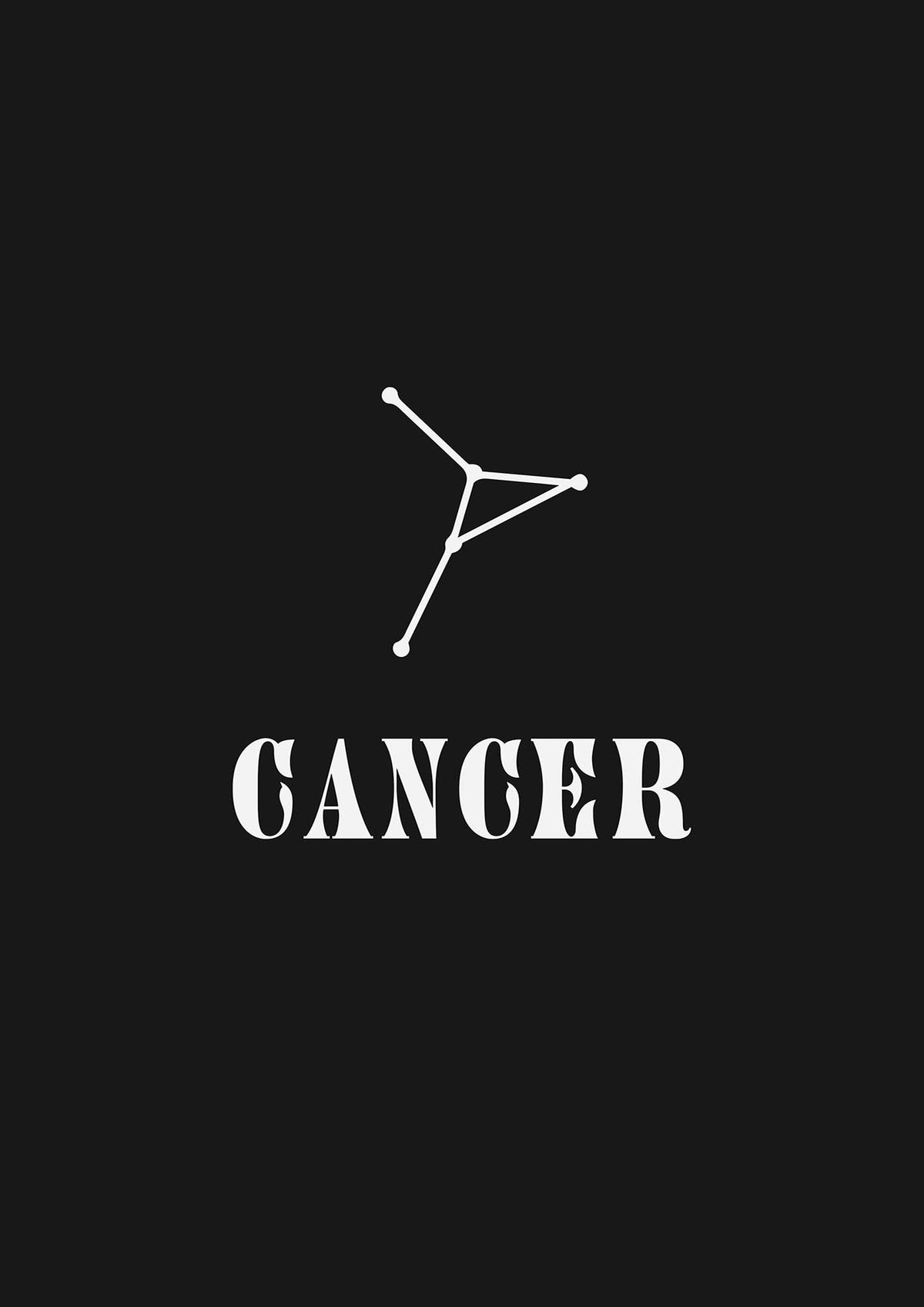 Minimalist Horoscope Star Sign Series Cancer Wall Art - detail