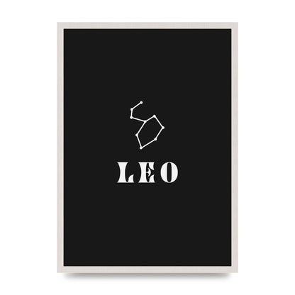Minimalist Horoscope Star Sign Series Leo Art For The Home - A2 framed