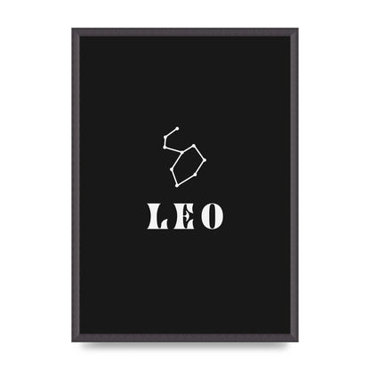 Minimalist Horoscope Star Sign Series Leo Art For The Home - A2 framed