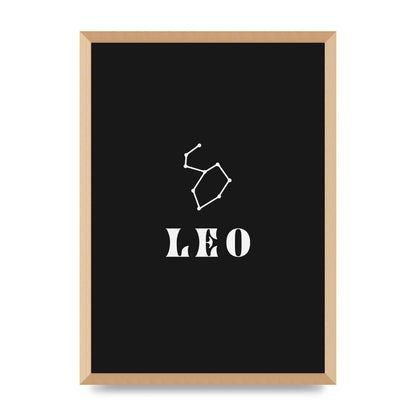 Minimalist Horoscope Star Sign Series Leo Art For The Home - A2 framed
